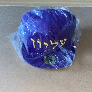 “SUPREME” X NEW ERA 59Fifty Fitted Cap-Size: 7-5/8 Hebrew Logo (Purple/Gold)